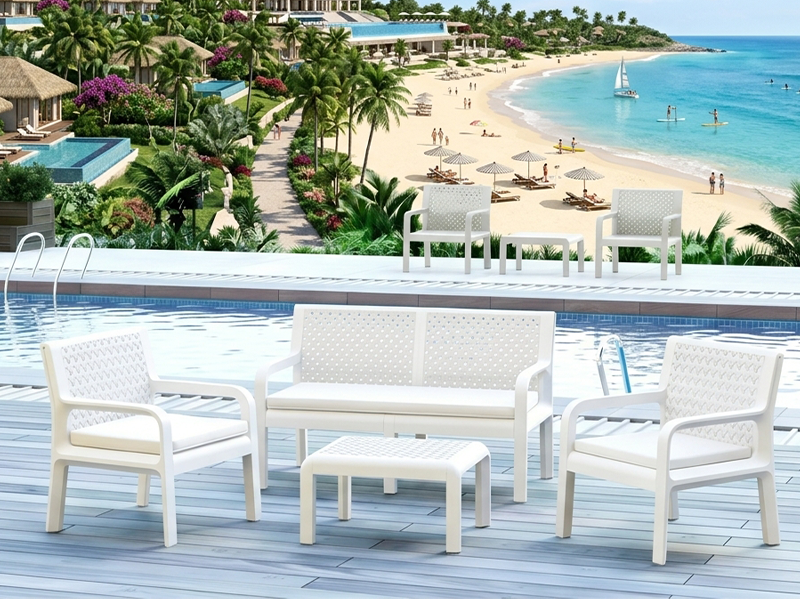 Imperial Serenity 4-Piece Outdoor Patio Set WHITE