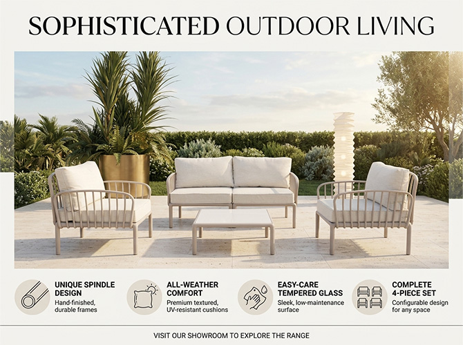 Botanist Premium Outdoor Rope Wicker Patio Dining Set Light grey